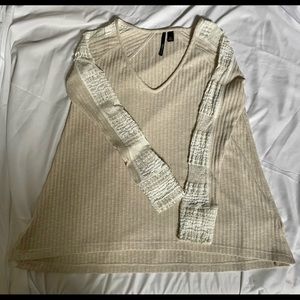 Skye’s The Limit off-white sweater with lace detail